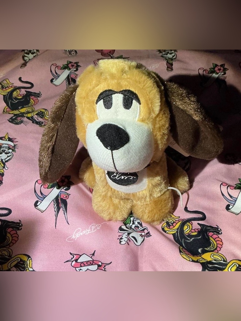 Plush Brown & Cream Puppy Squeaky Toy - Elm Brand